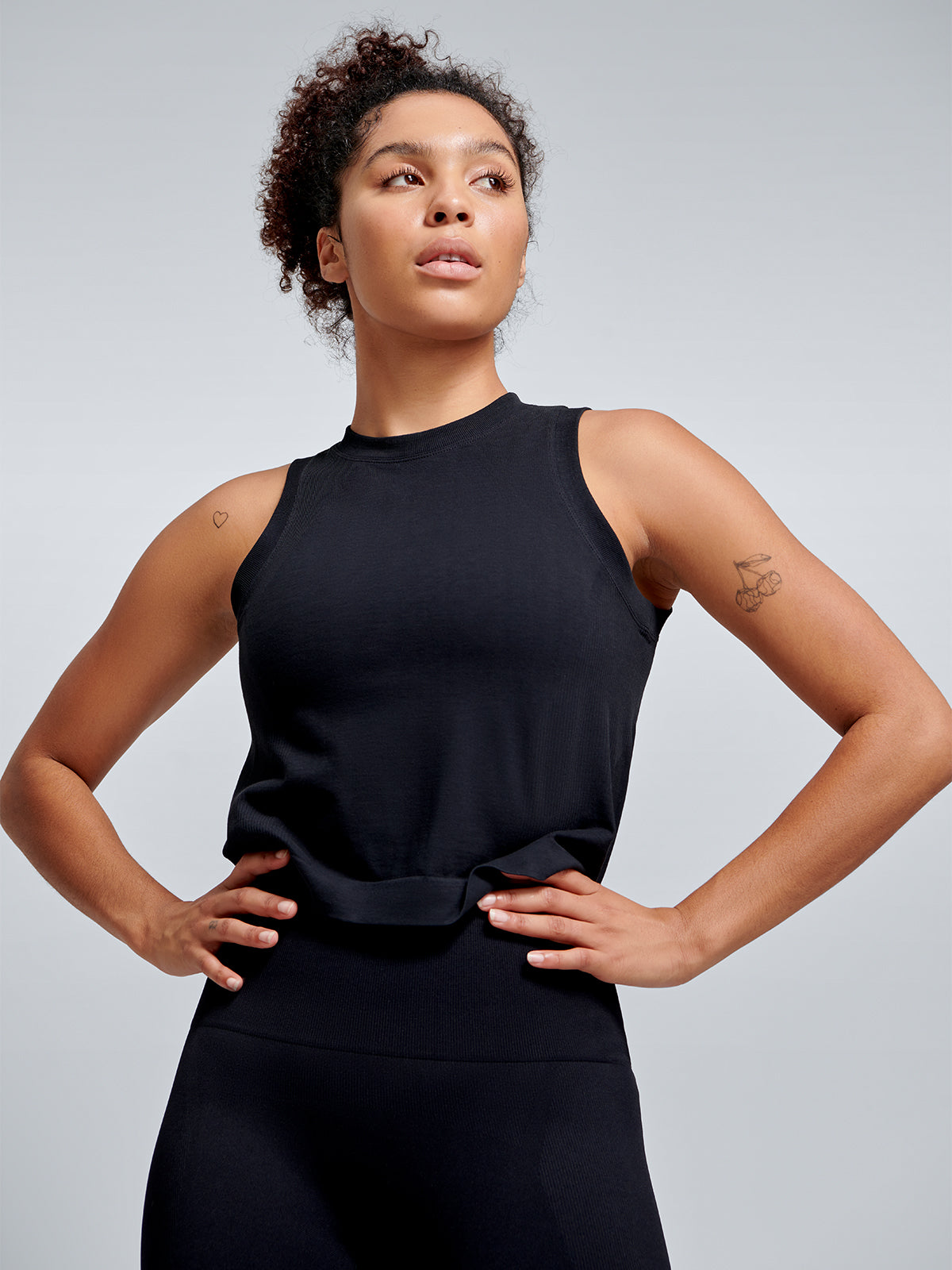 HERE TODAY Cropped Tank Black