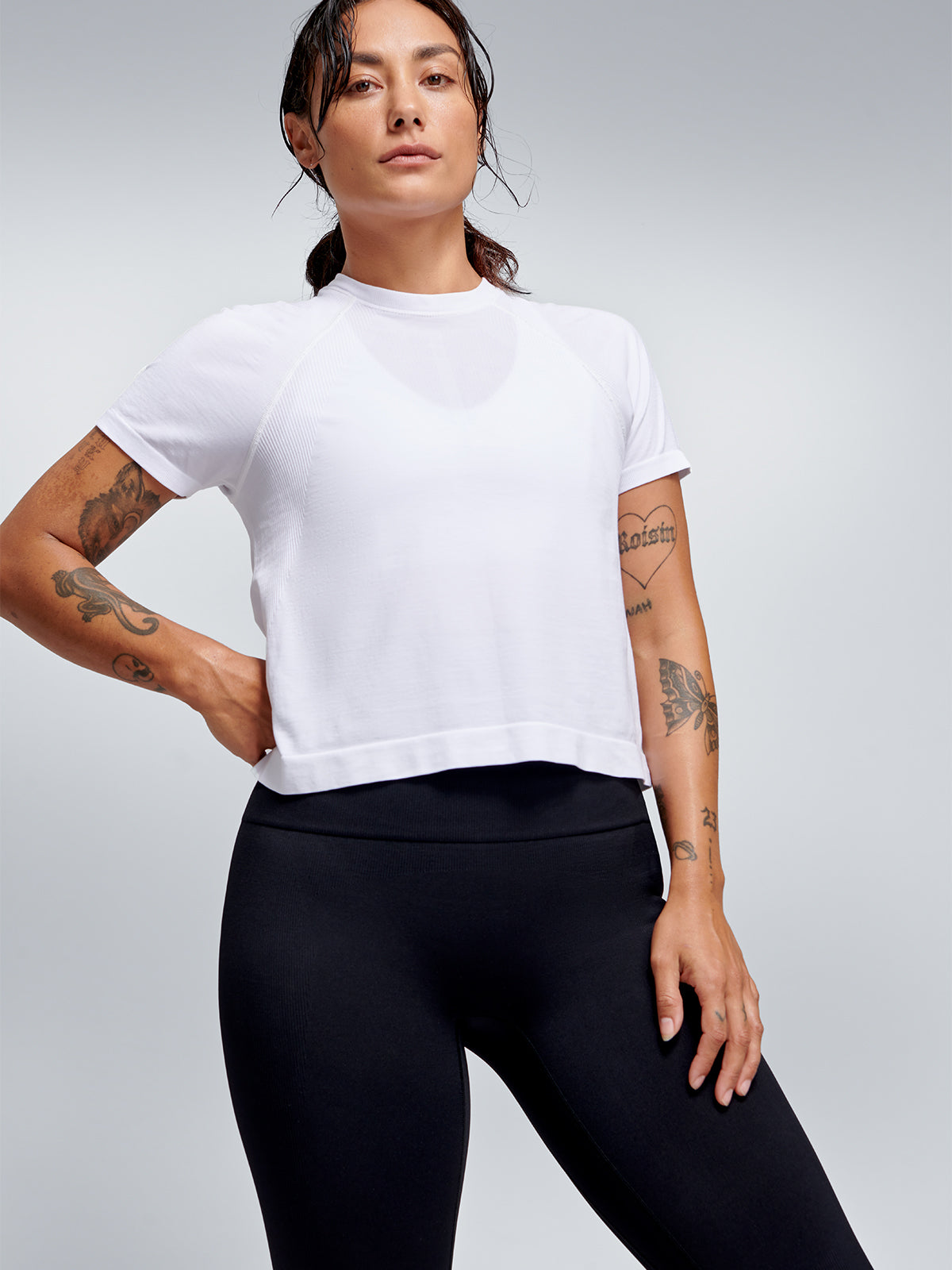 HERE TODAY Cropped Tee White