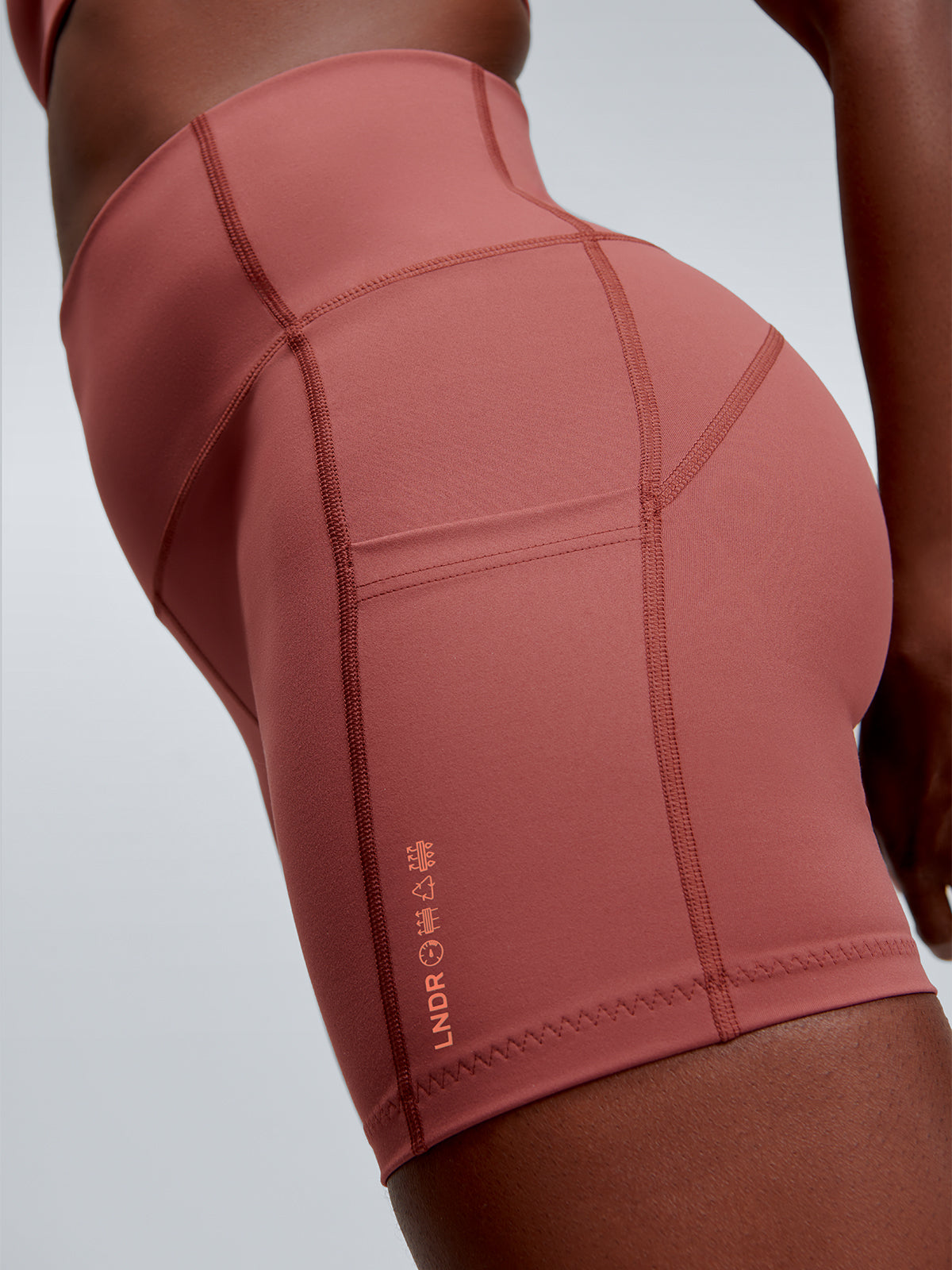 PEACHY KEEN RECYCLED 6" POCKET BIKE SHORT Red Clay